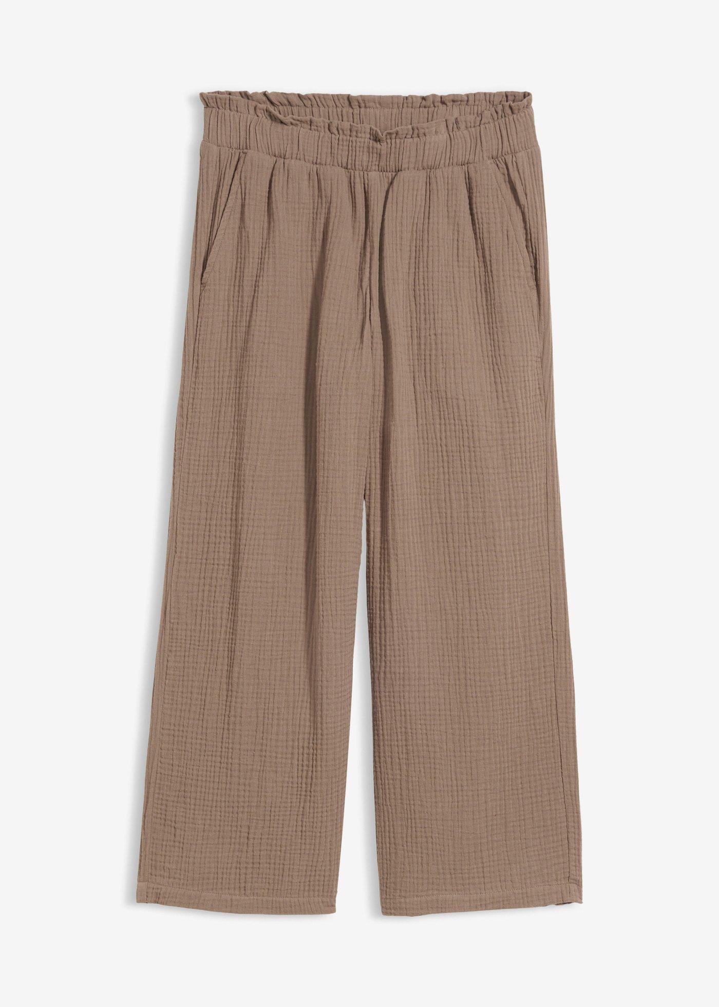 Pantaloni culotte in mussola di cotone