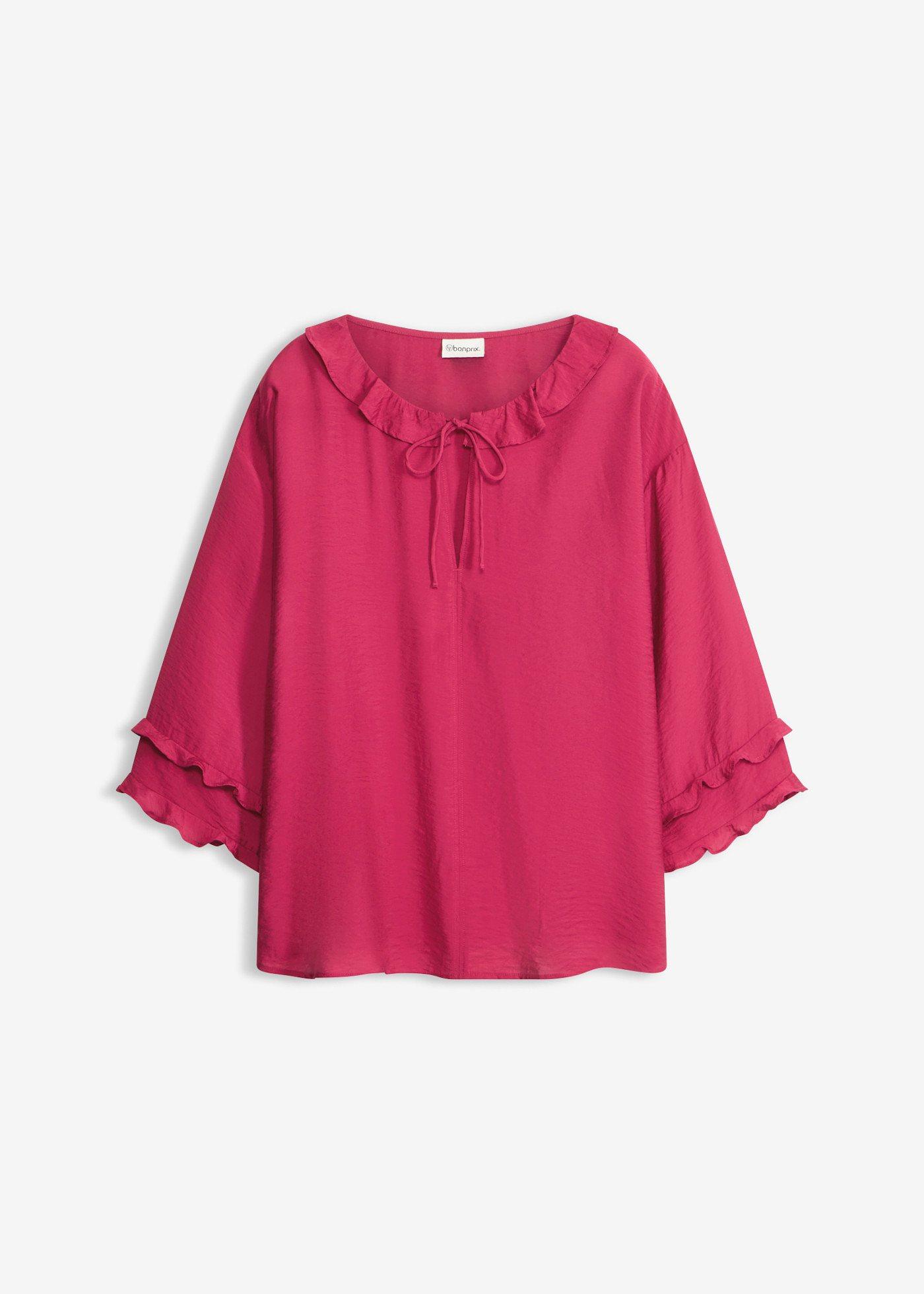 Blusa in stile bohémien in misto viscosa fine