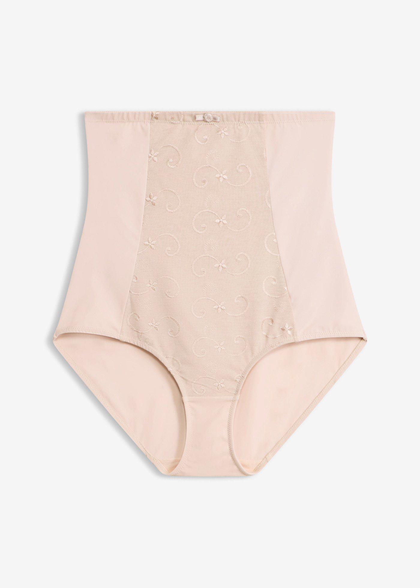 Slip contenitivo a vita alta con effetto modellante forte, cotone e ricami