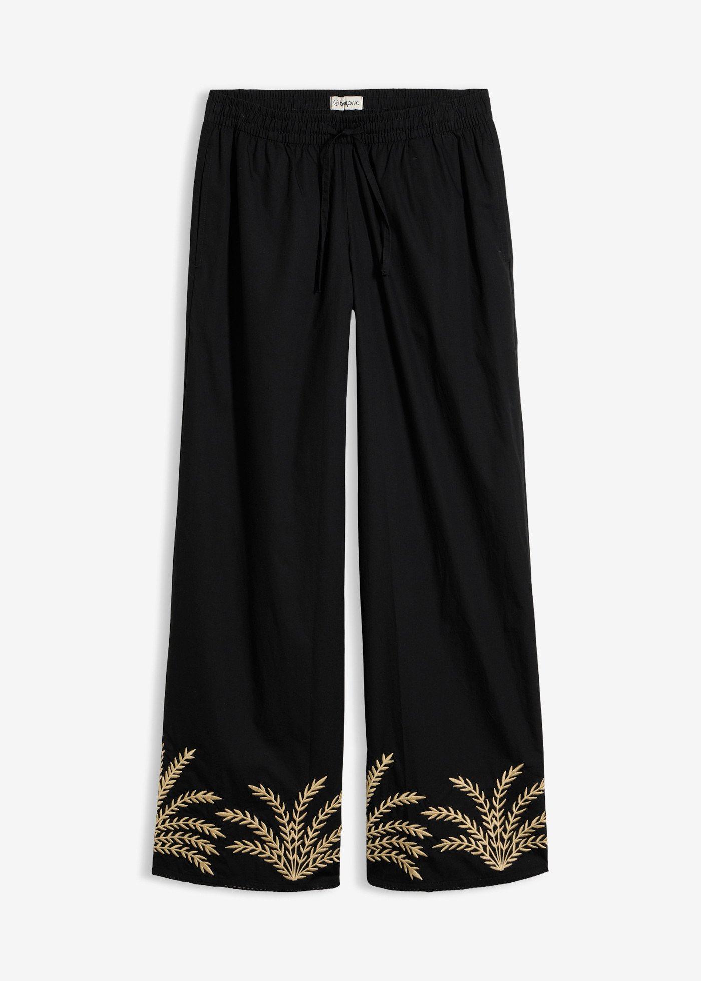 Pantaloni a palazzo con ricami