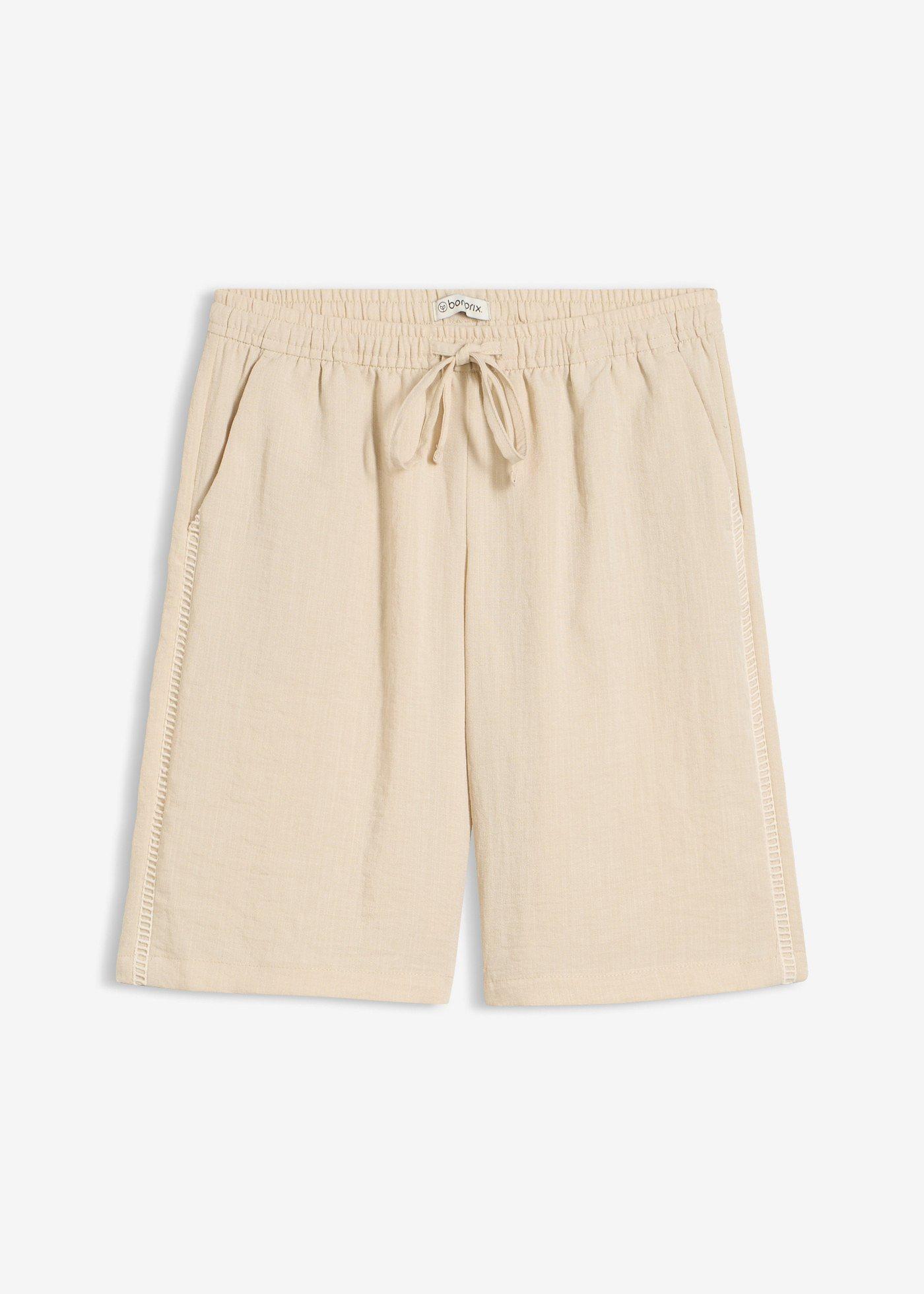 Bermuda in misto viscosa con elastico in vita