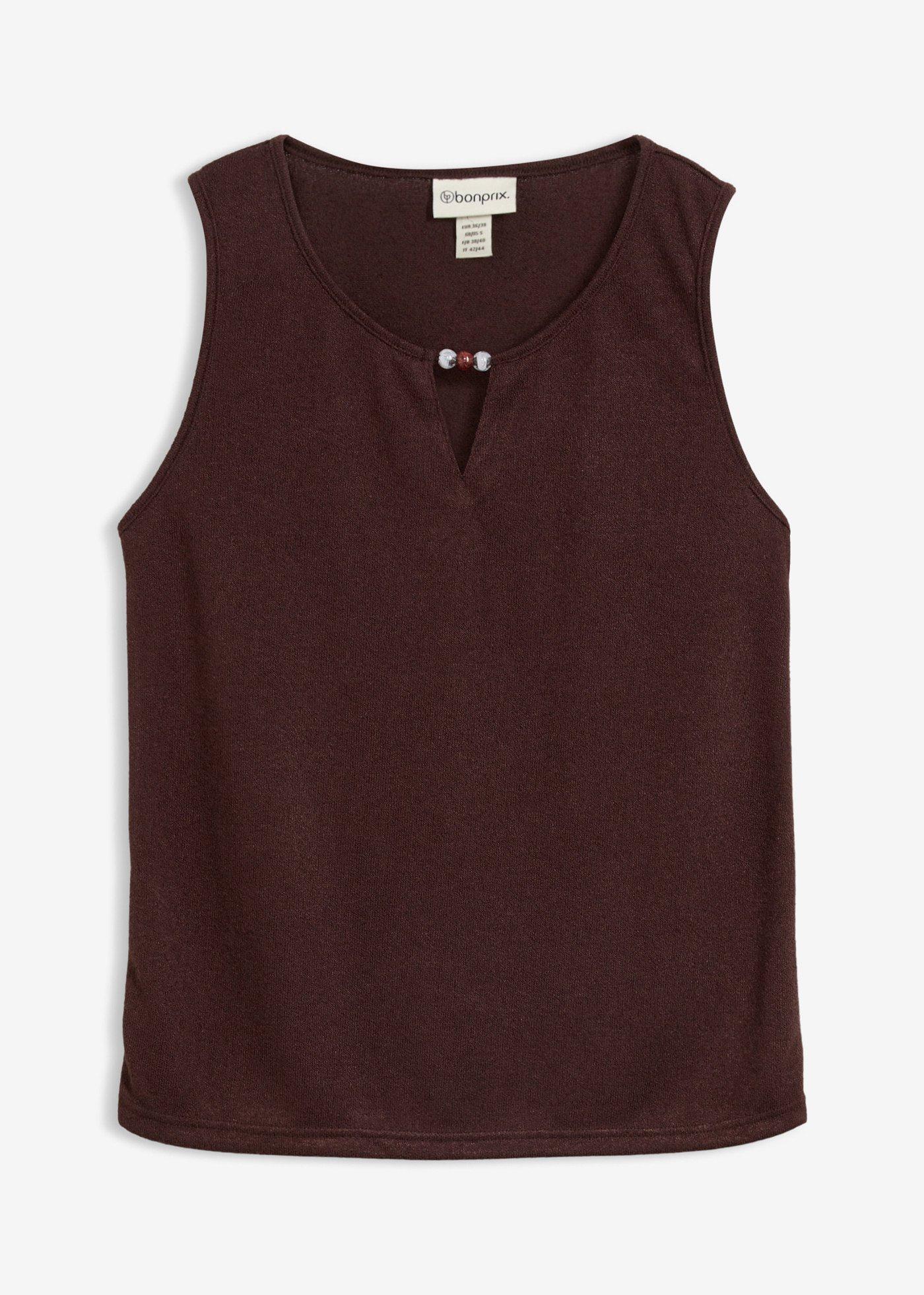 Top in maglia con perle