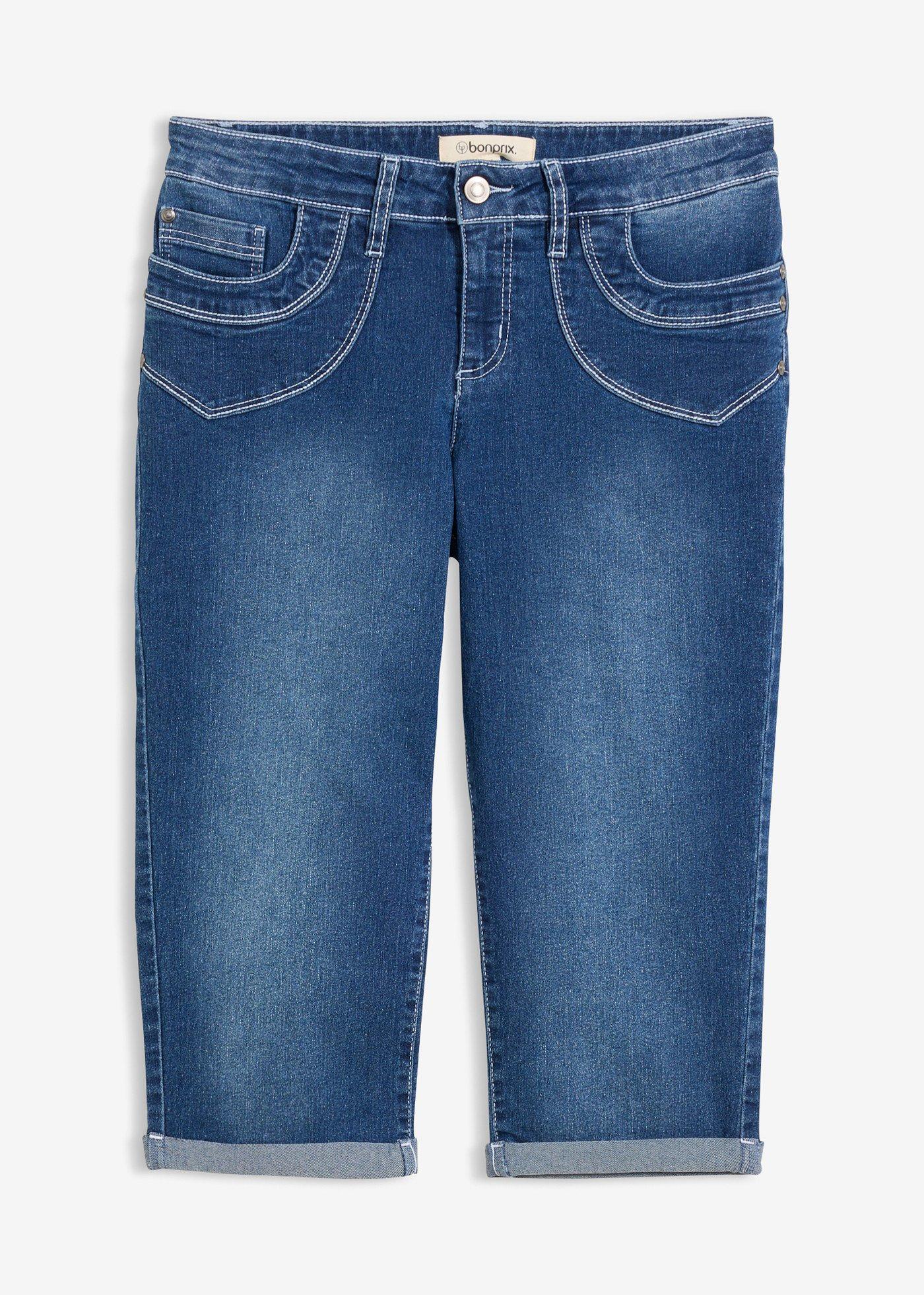 Jeans cropped straight, vita media
