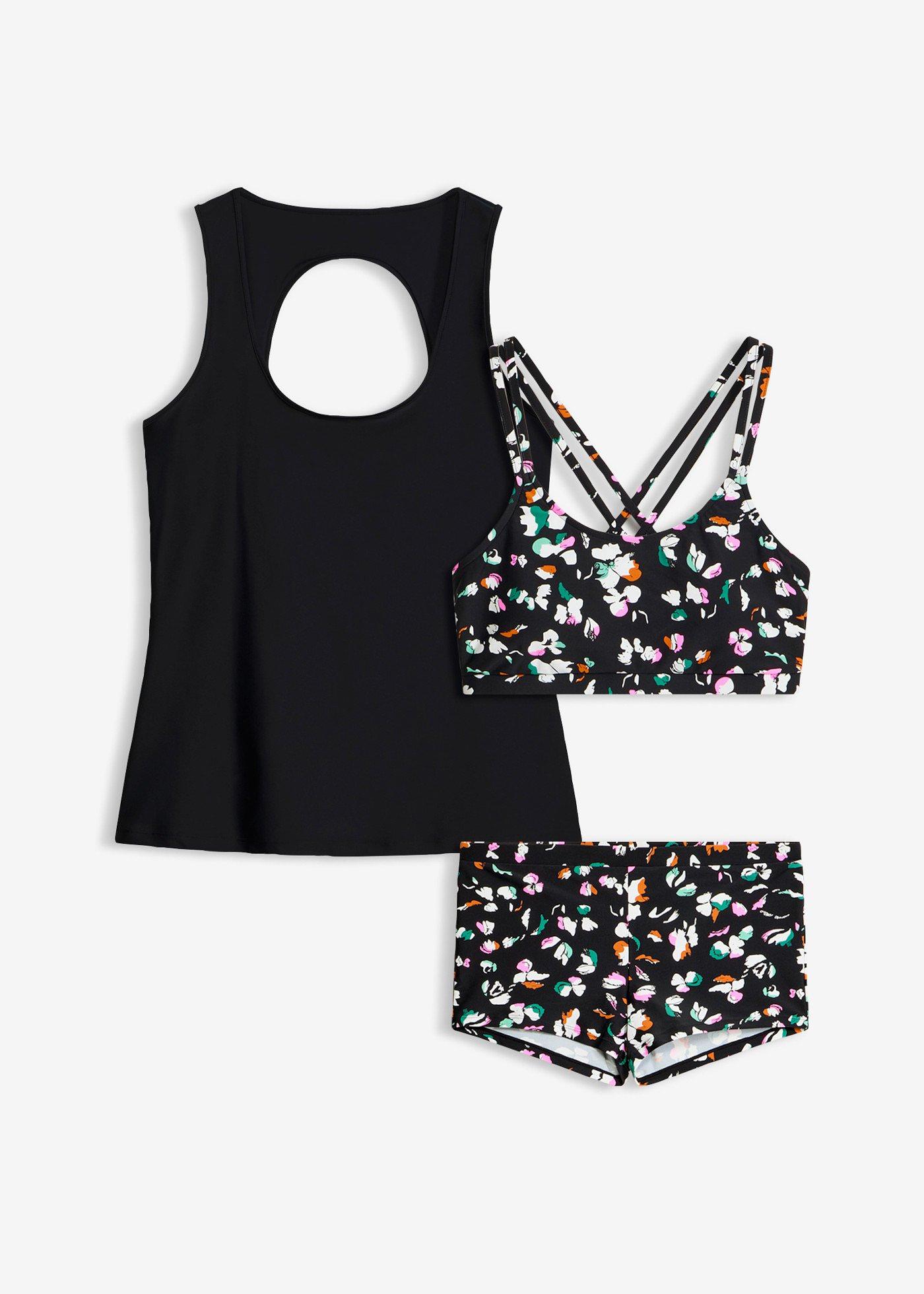 Tankini completo e bustier extra (set 3 pezzi)