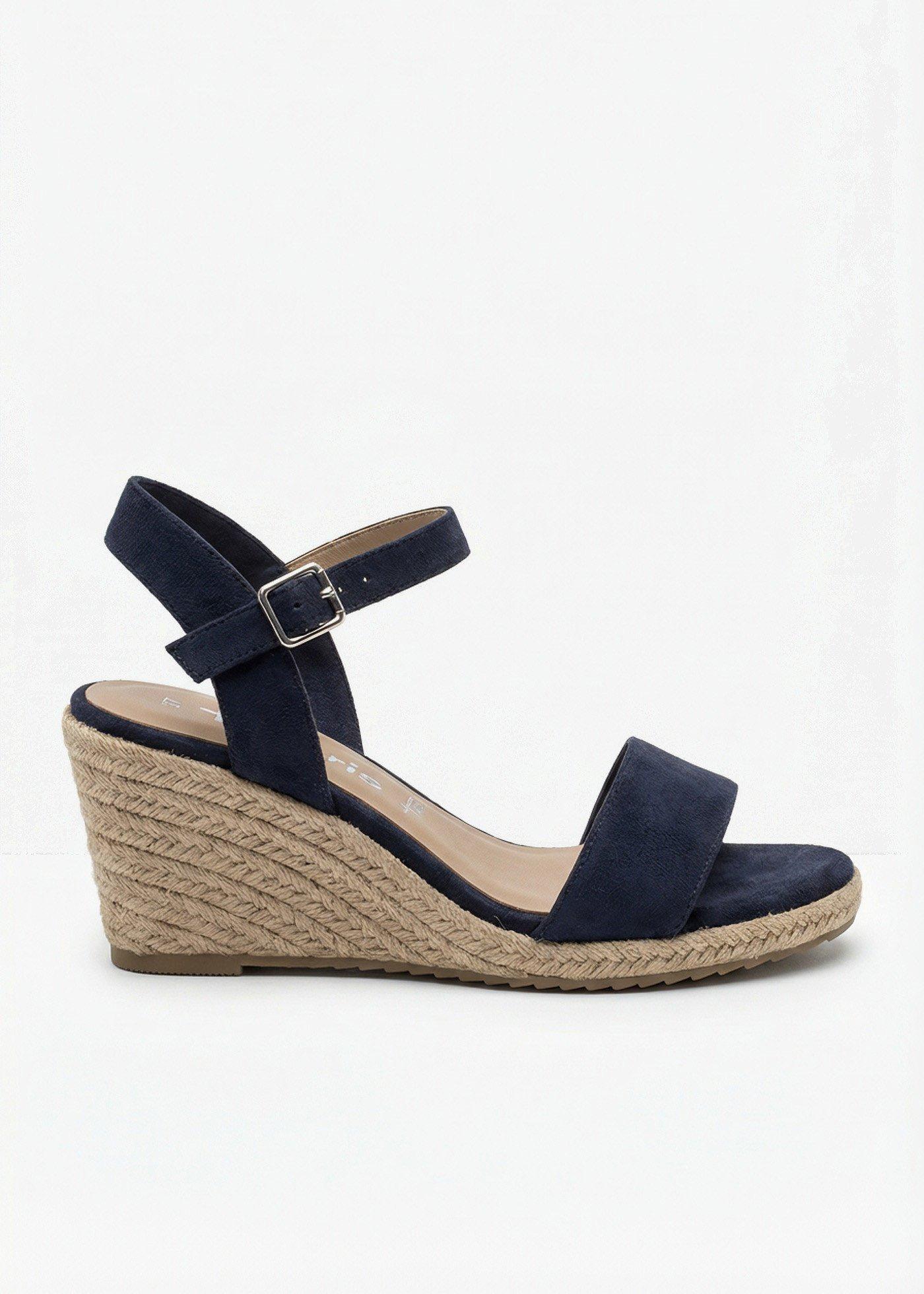 Sandali Tamaris con zeppa in corda
