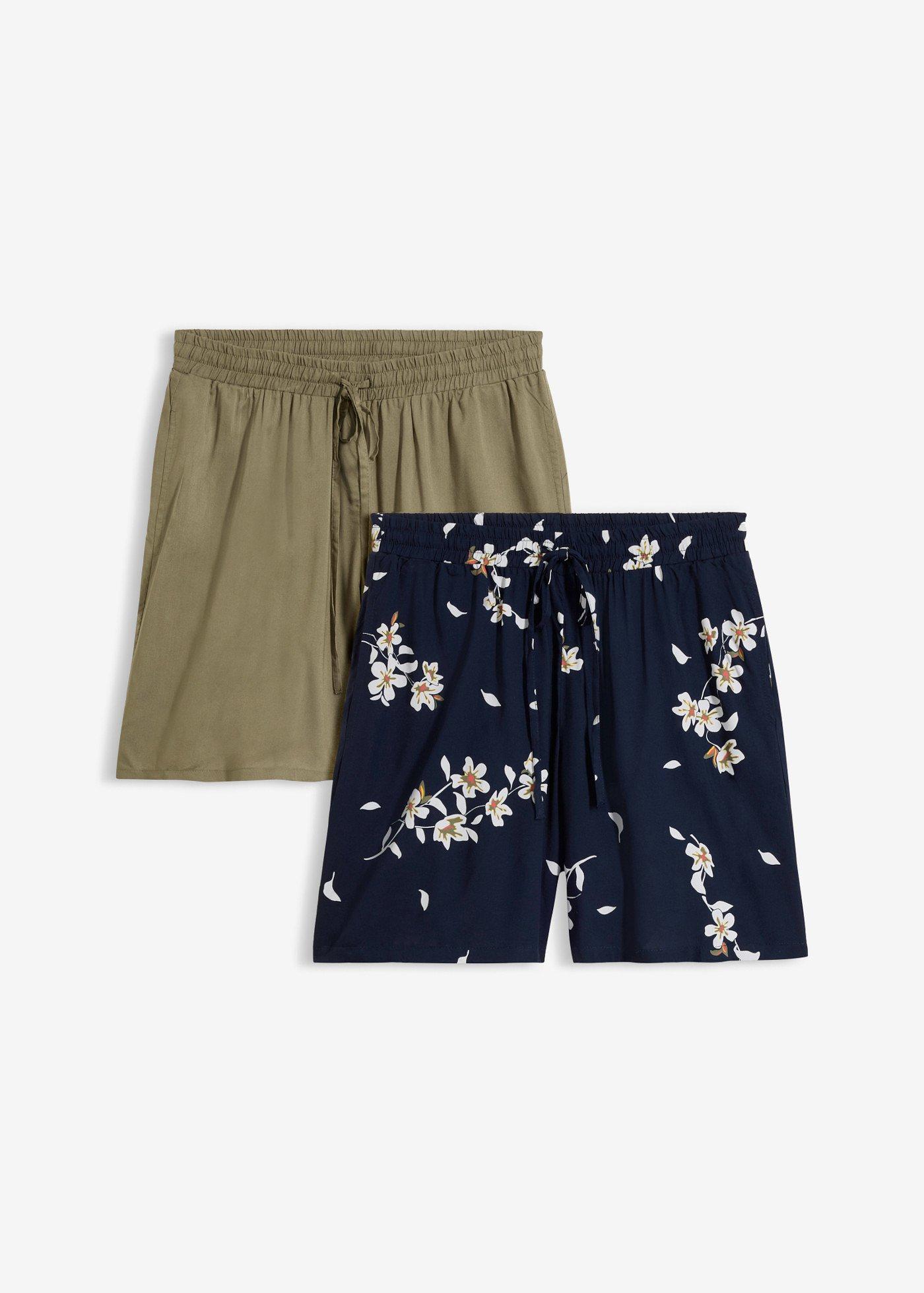 Shorts in viscosa con laccetto (pacco da 2)