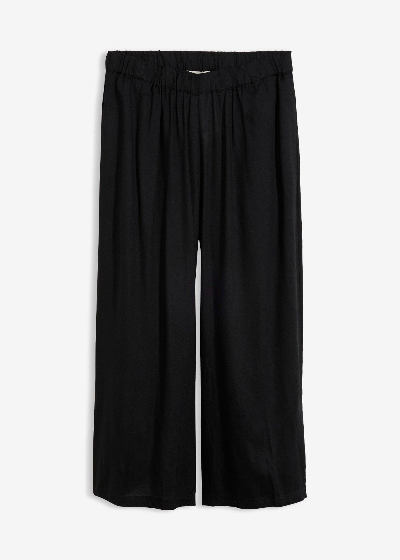 Pantaloni culotte larghi in viscosa fluente