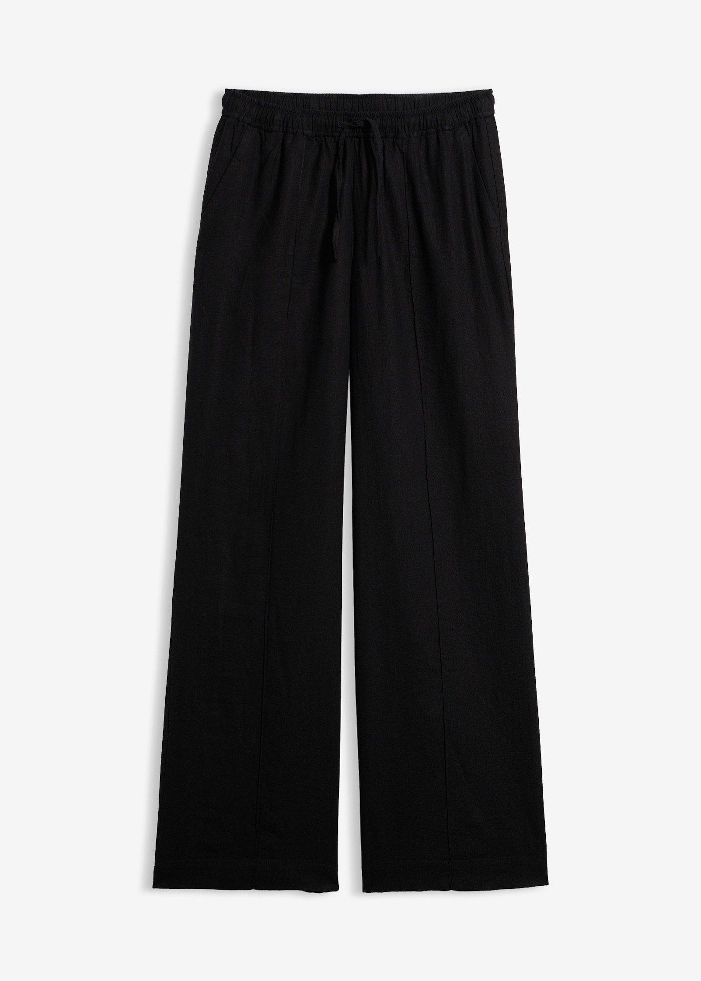 Pantaloni a palazzo in misto lino e viscosa leggero