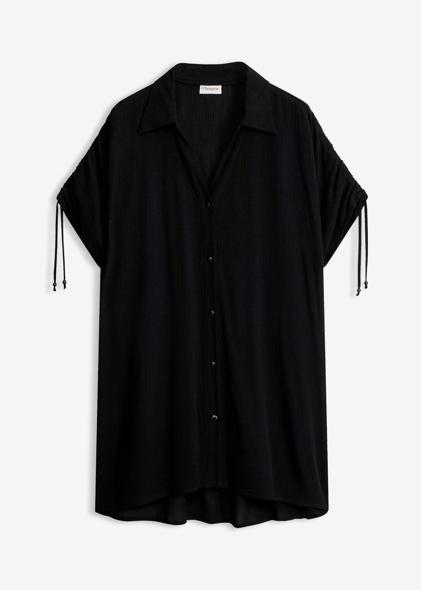 Blusa copricostume in crinkle operato