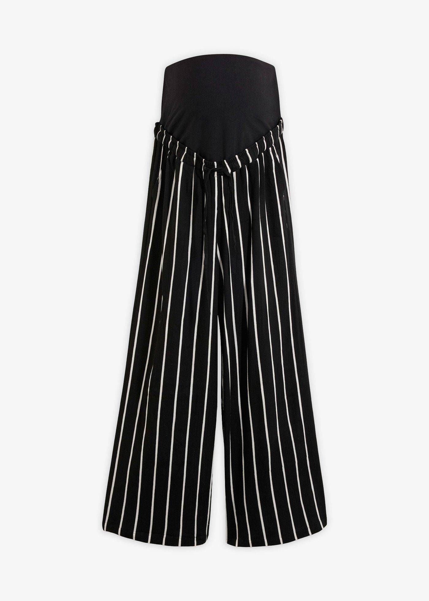 Pantaloni prémaman larghi in crêpe di viscosa