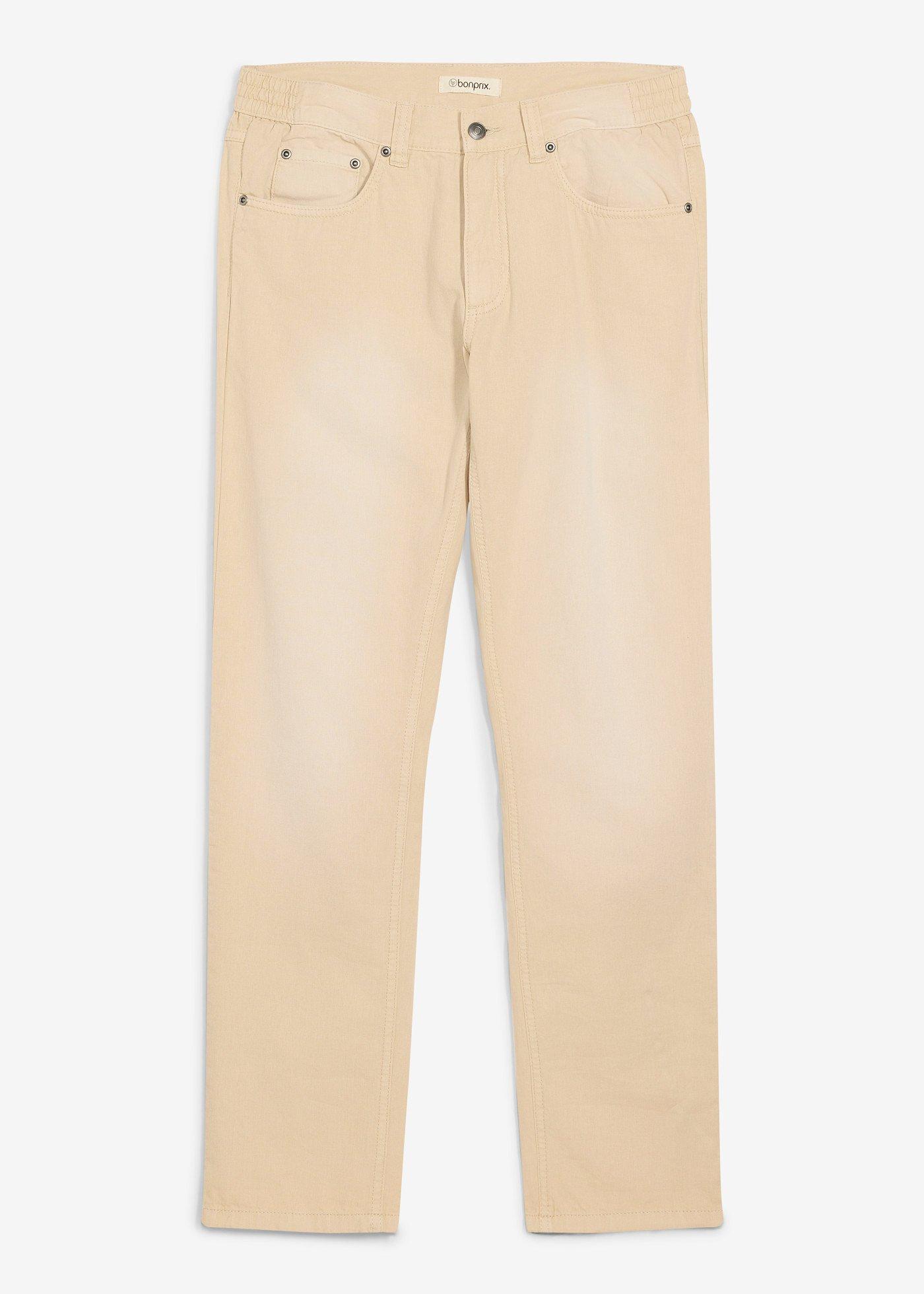 Jeans regular fit in denim colorato leggero, con vita elasticizzata, taglio straight