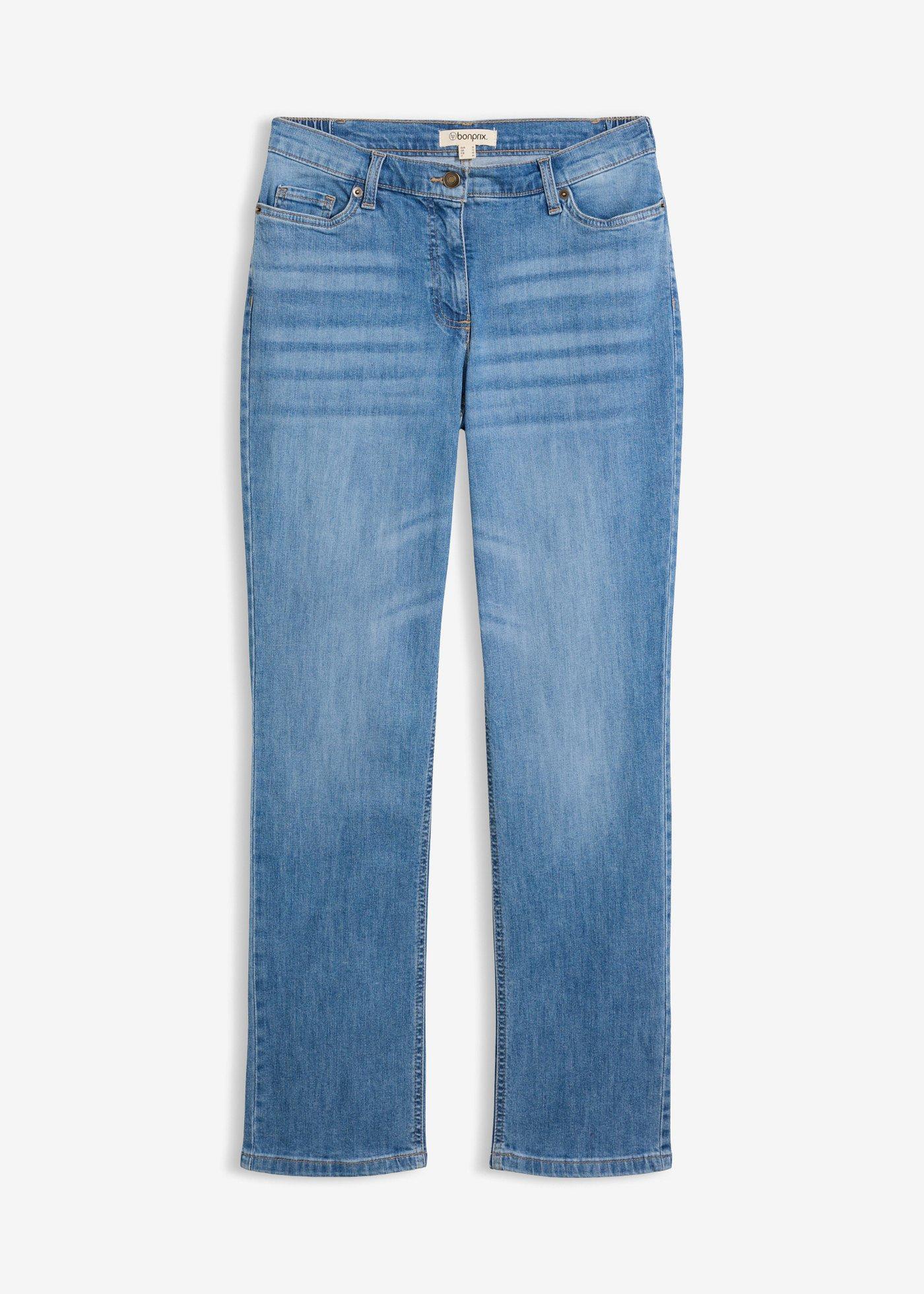 Jeans dritti con girovita comodo, vita media