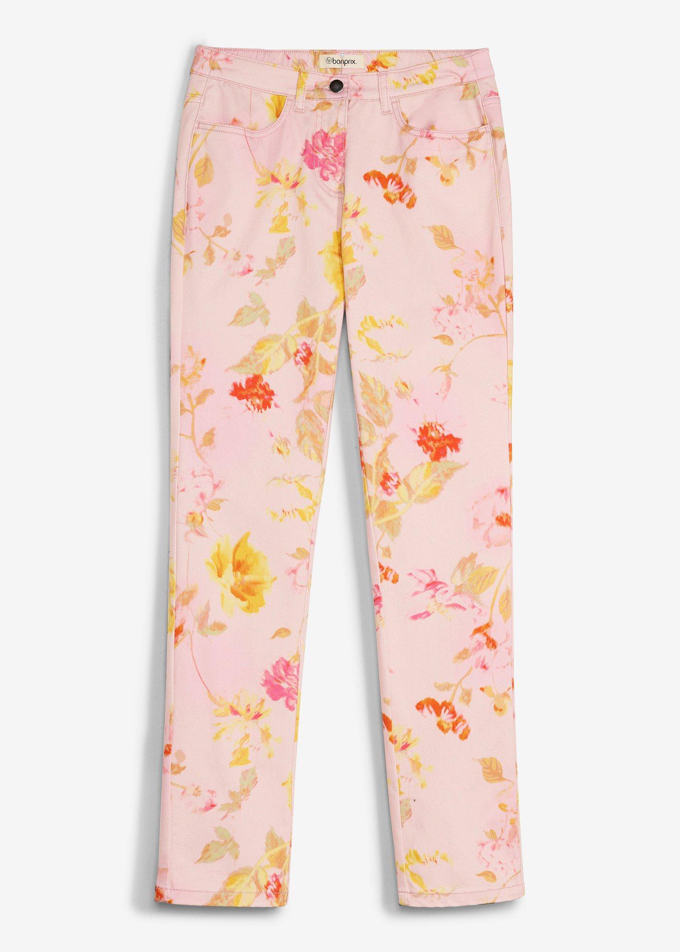 Pantaloni elasticizzati in fantasia floreale