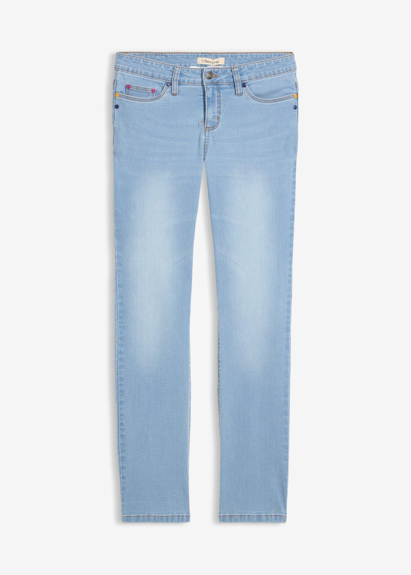 Jeans elasticizzati straight, vita media