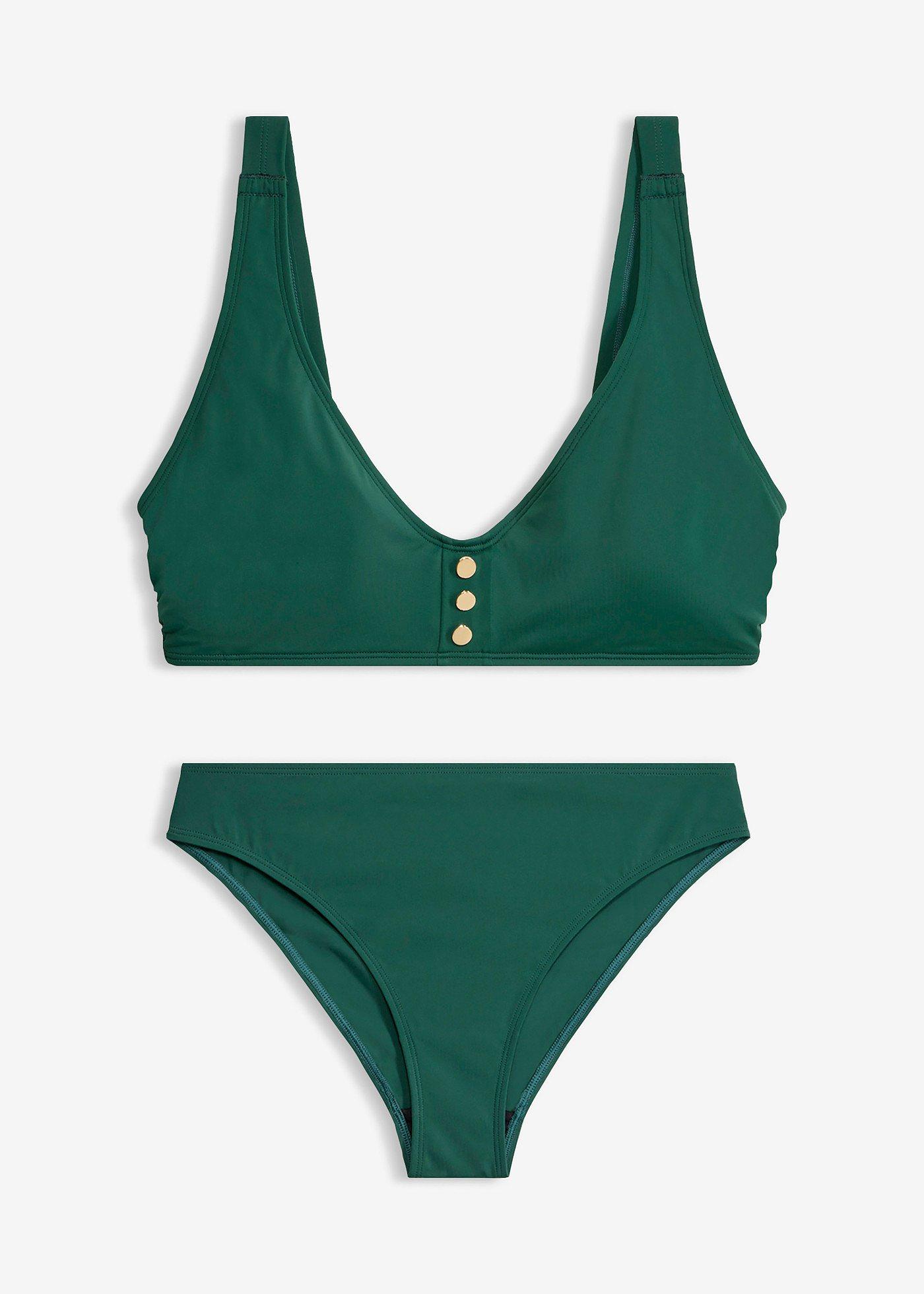 Bikini a bustier con bottoni (set 2 pezzi)