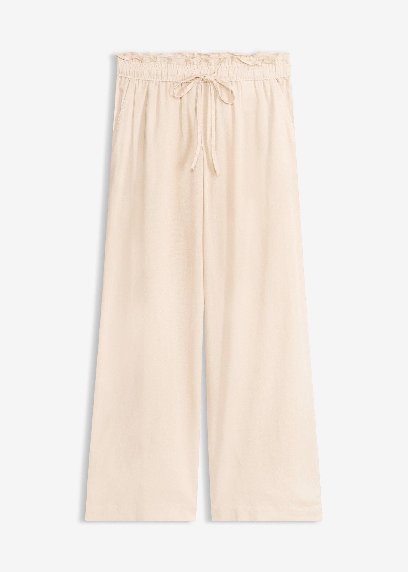 Pantaloni a palazzo in fresco misto lino