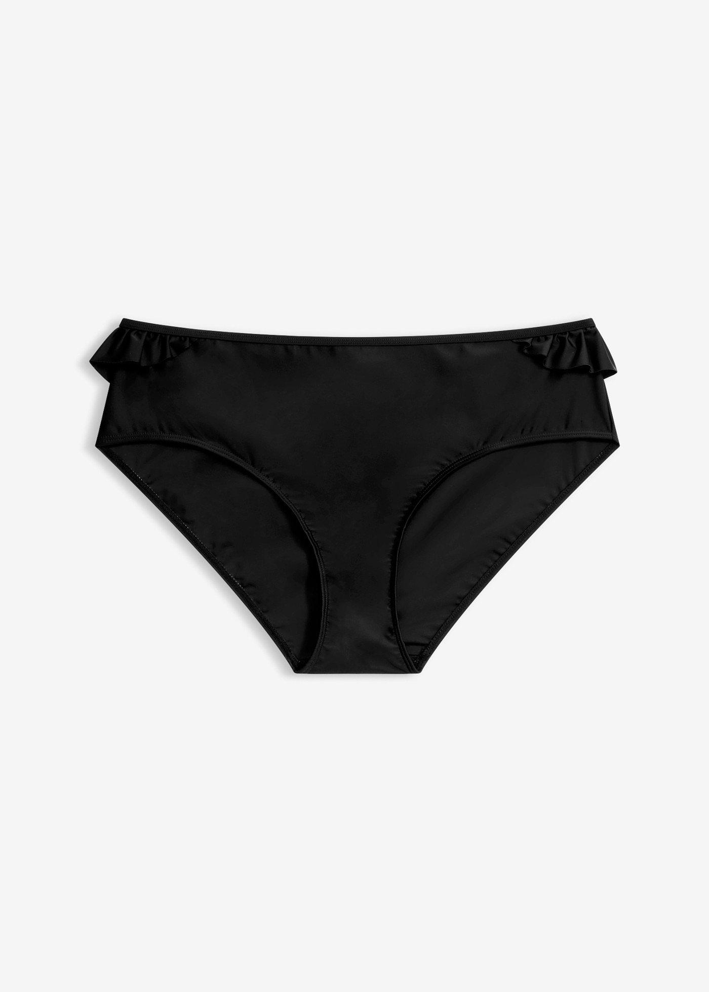 Slip a vita alta per bikini con ruches, asciugatura rapida