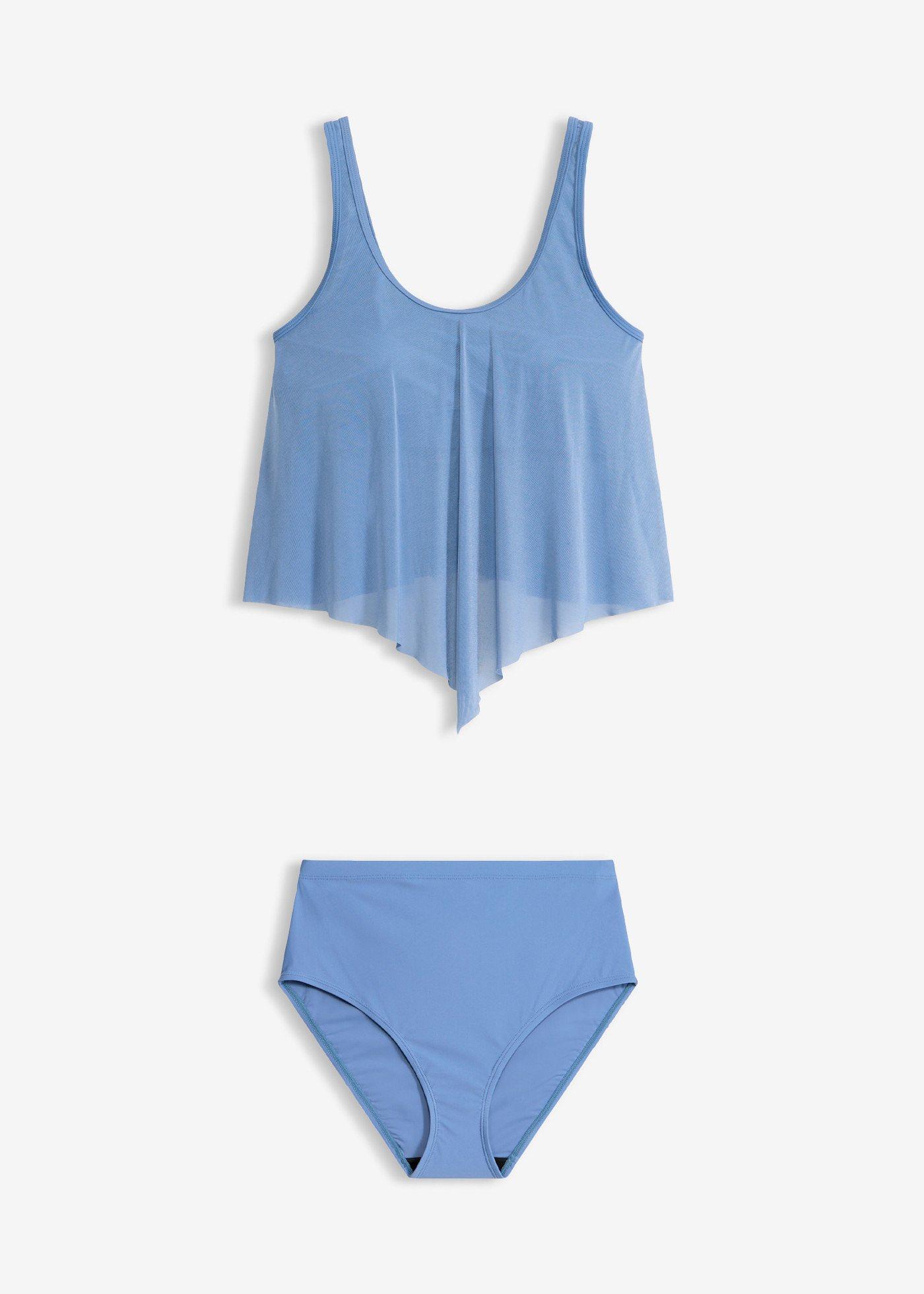 Tankini con mesh trasparente (set 2 pezzi)
