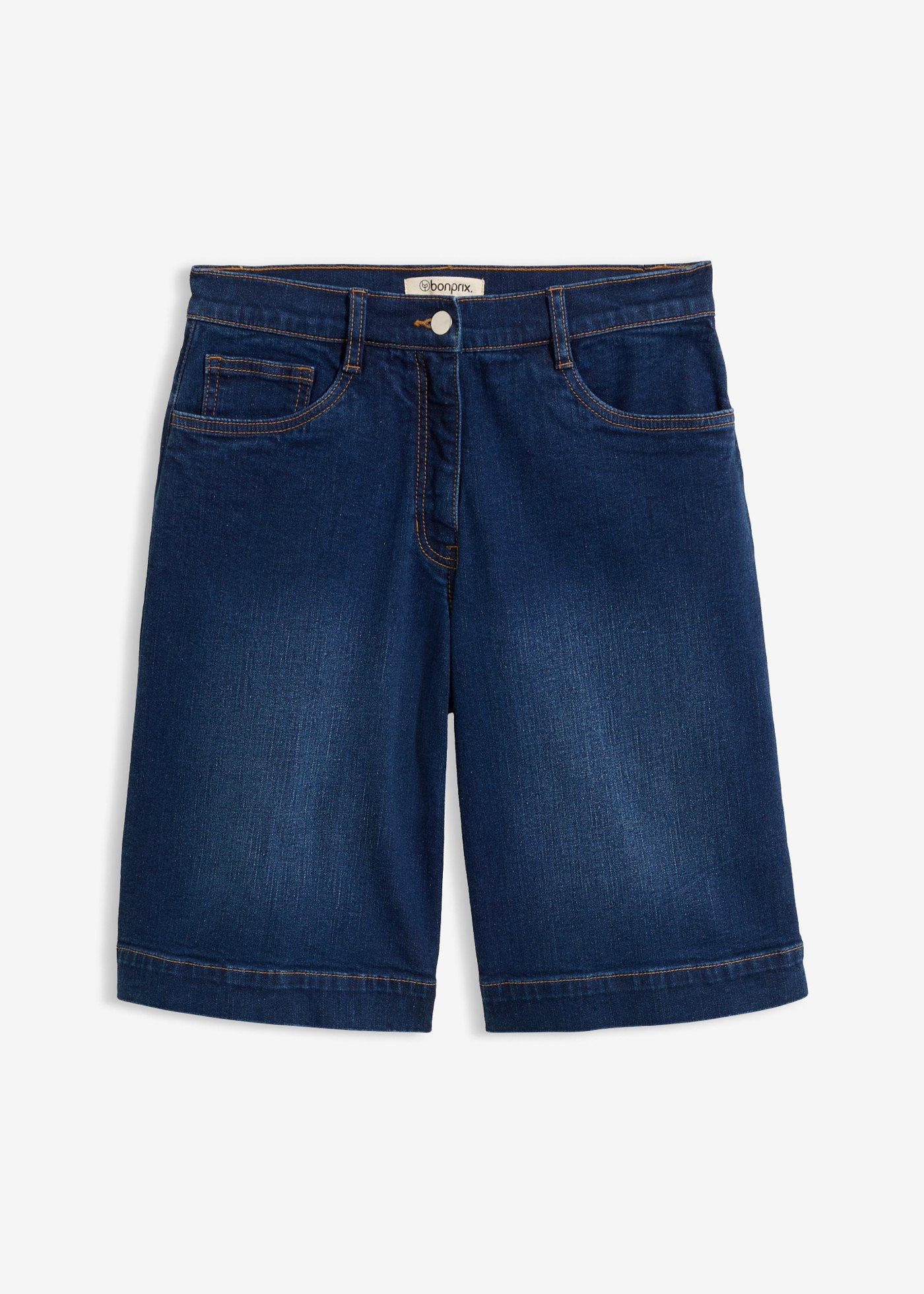Bermuda in jeans con cotone biologico, vita media