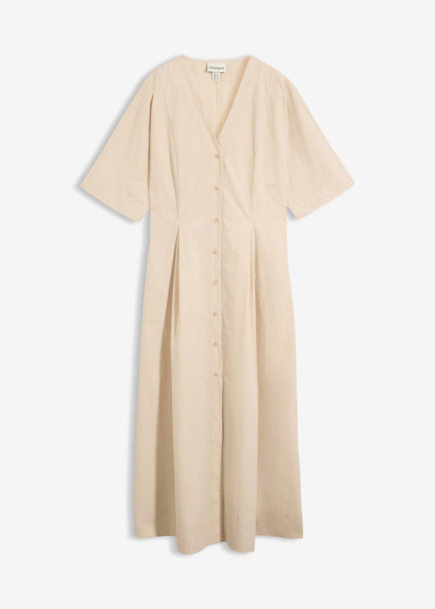 Abito midi in misto cotone
