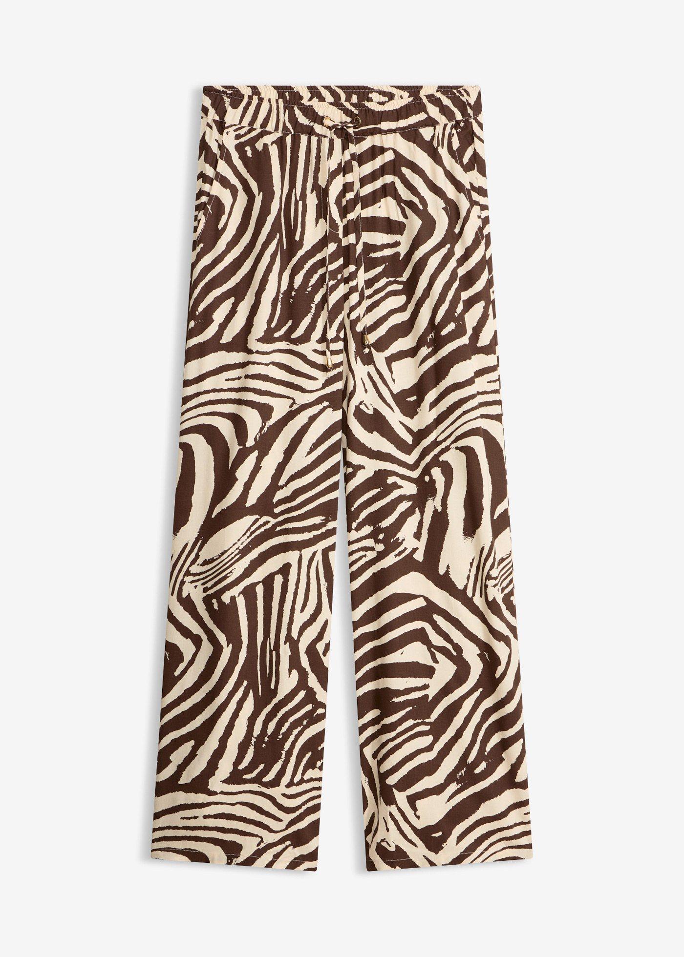 Pantaloni in viscosa con elastico in vita