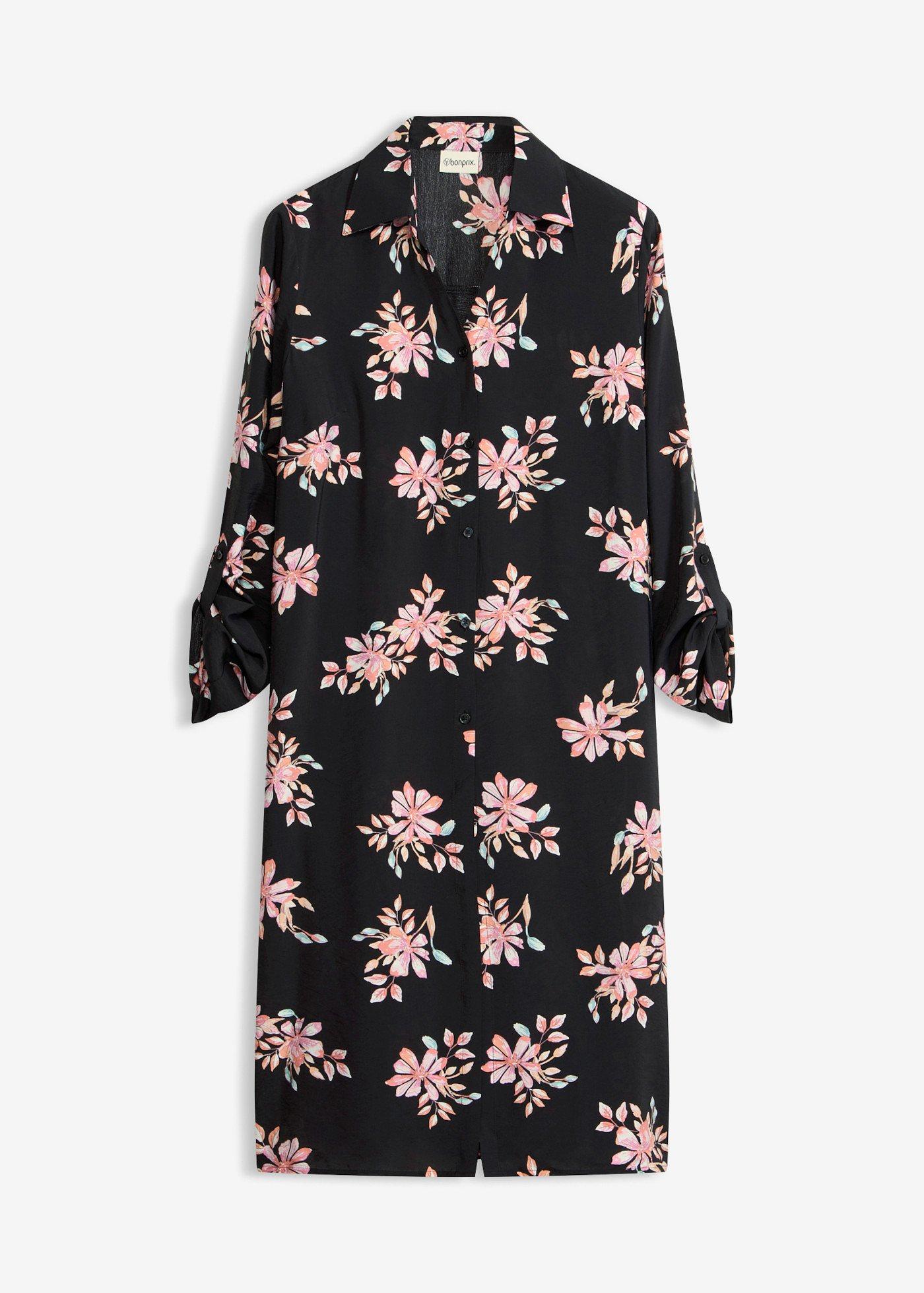 Camicia lunga in misto viscosa fluido