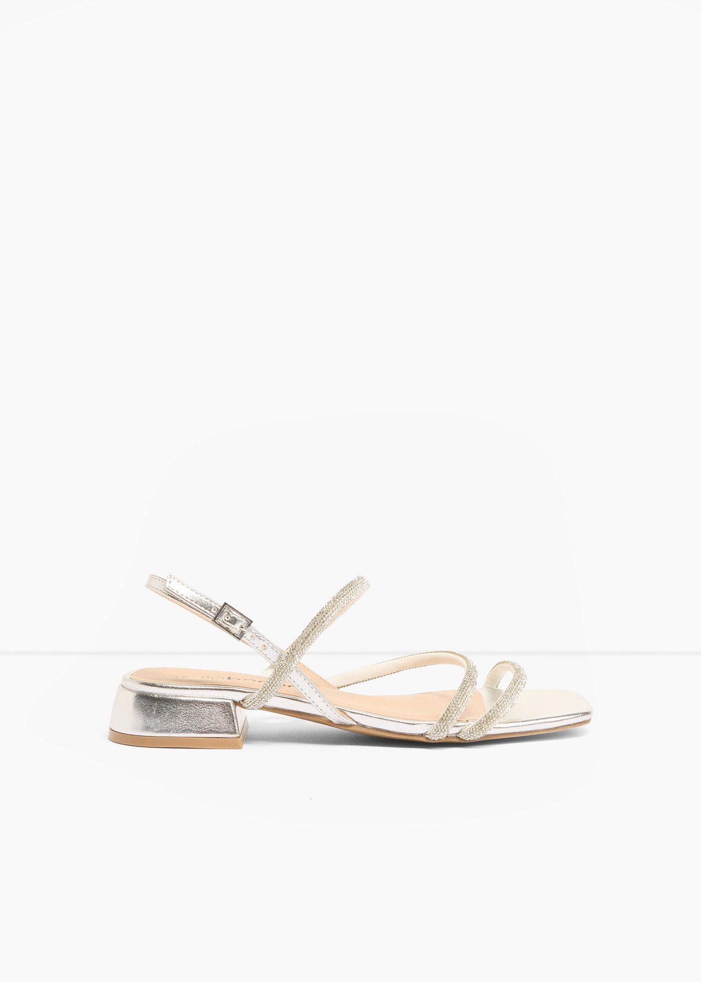Sandali con cinturini e strass