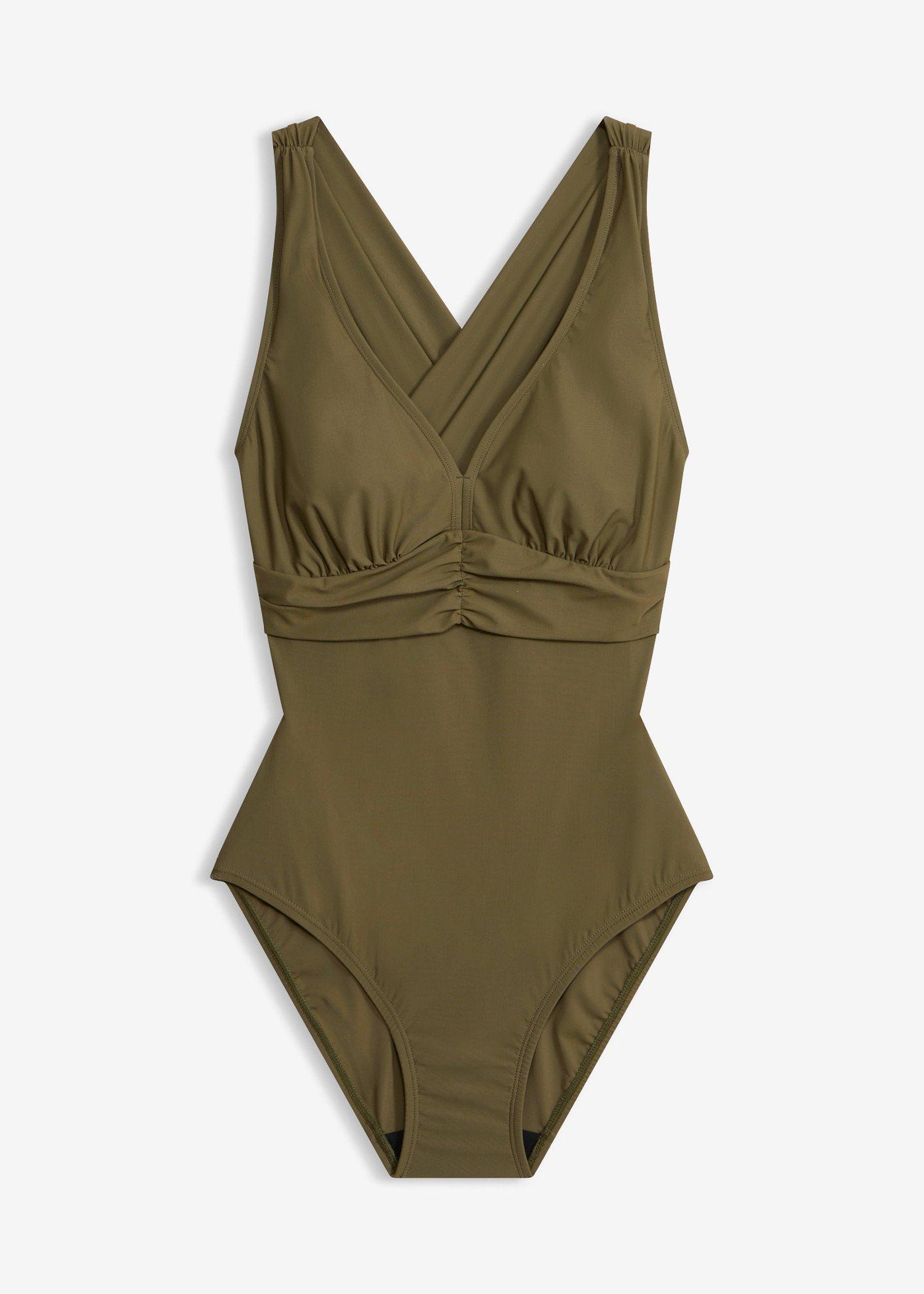 Costume intero con spalline incrociate ed effetto modellante leggero