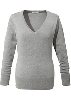 Maglione in filato fine con scollo a V, bonprix