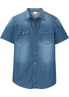 Camicia in jeans a maniche corte slim fit, bonprix