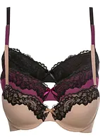 Reggiseno con coppe preformate, ferretto e poliammide riciclata (pacco da 3), bonprix