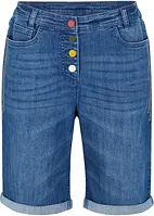 Bermuda comfort in jeans elasticizzato con cinta comoda, bonprix