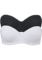 Reggiseno senza spalline con ferretto e cotone biologico (pacco da 2), bonprix