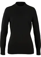 Maglione basic in maglia fine con collo dritto e cotone riciclato, bonprix