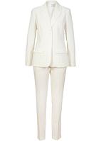 Tailleur classico composto da dei pantaloni comodi e un bel blazer - Bianco  panna