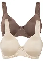 Reggiseno t-shirt con ferretto in materiale lucido (pacco da 2), bonprix