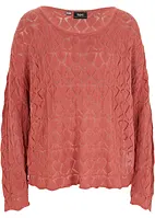 Maglione traforato in misto lino e taglio boxy, bonprix