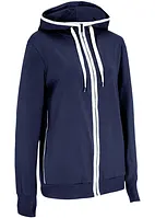 Felpa elasticizzata con zip e cotone, bonprix