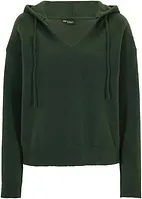 Maglione con scollatura a V e cappuccio, bonprix