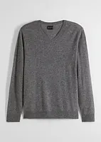 Maglione in lana Premium con Good Cashmere Standard® e scollo a V, bonprix