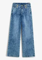 Jeans wide leg con bottoni decorativi, a vita media, bonprix