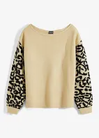 Maglione con maniche leopardate, bonprix