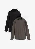 Maglia a collo alto e maniche lunghe (pacco da 2), bonprix