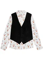 Camicia a maniche lunghe con gilet in velluto (set 2 pezzi), bpc bonprix collection