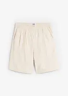 Shorts ampi in misto lino con pinces e cinta comoda a vita alta, bonprix