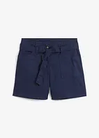 Shorts in twill con cintura da annodare, bpc bonprix collection