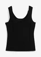 Top in maglia con orlo ondulato alla scollatura, bonprix