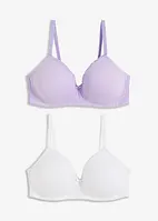 Reggiseno senza ferretto con coppe preformate e cotone biologico (pacco da 2), bonprix