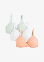 Reggiseno con coppe preformate senza ferretto con cotone biologico (pacco da 3), bonprix