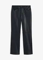 Pantaloni in similpelle, a vita media, bonprix